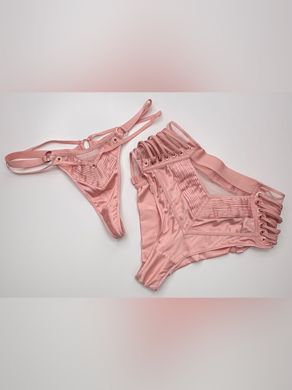 NWOT Honey Birdette Jerry  Blush Pink Brief & Thong sz M NWOT